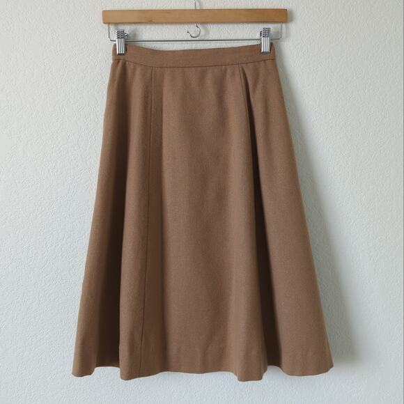 VTG Knee Length Skirt 6 Ducks Hunting Birds Mallard Brown Midi Princess Diana - Picture 5 of 11